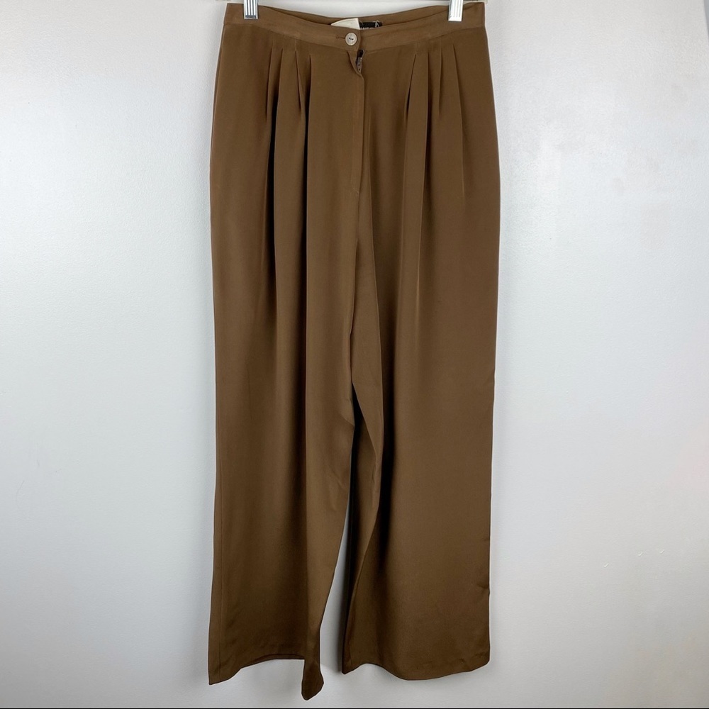 Vintage High Rise Salvatore Ferragamo 100% Silk Caramel